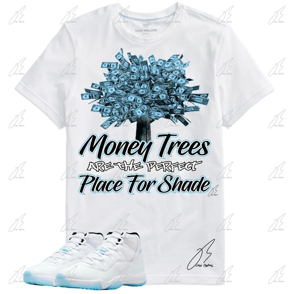 Jordan 11 Legend Blue/Columbia Matching Shirt,Tree Unisex Graphic Tee,Christmas - Picture 1 of 3